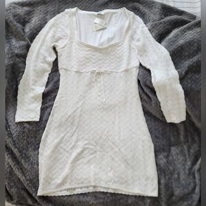 Hollister White Knit Dress New With Tags Size Xl.